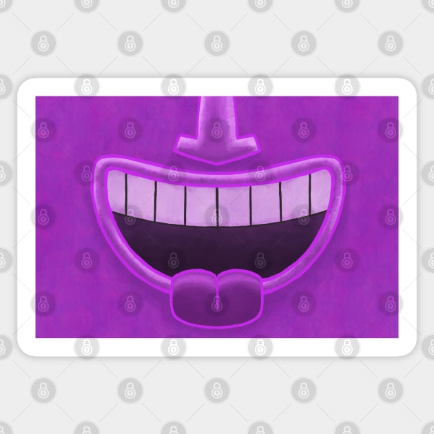 Purple Tiki Smile Mask! Sticker by ErinKantBarnard